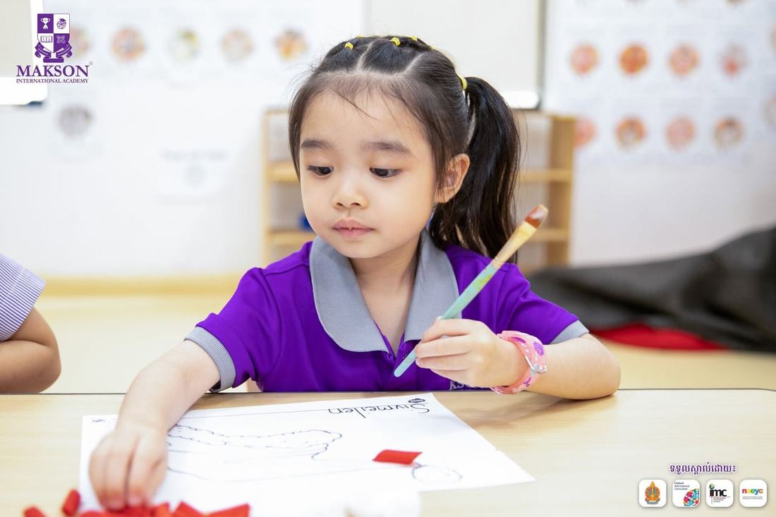 A girl painting