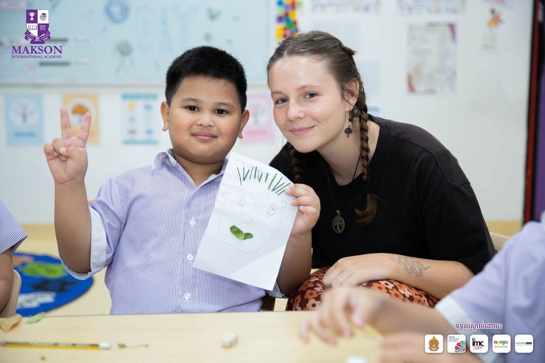 A teacher caring for a student